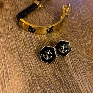 Anchor Earring & Bracelet set